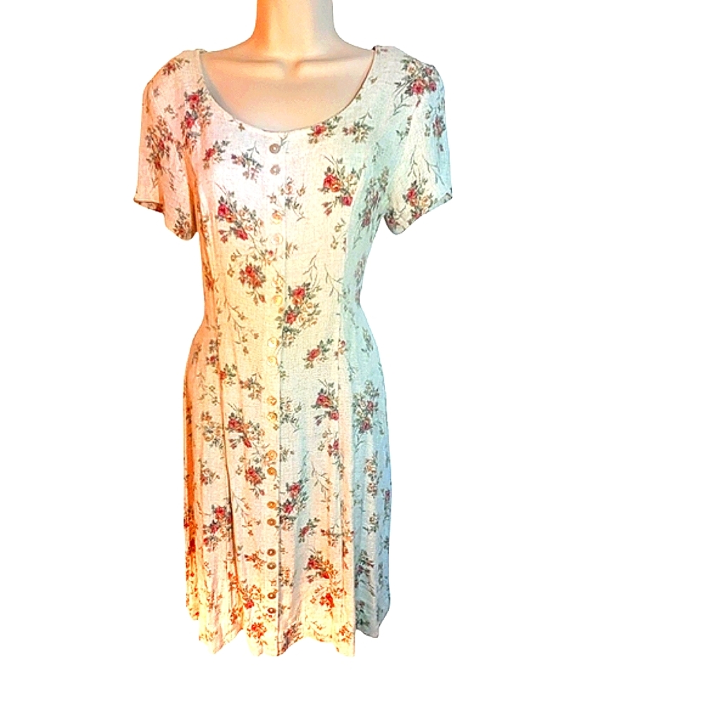 Floral  Linen Button-Down Dress By S Roberts